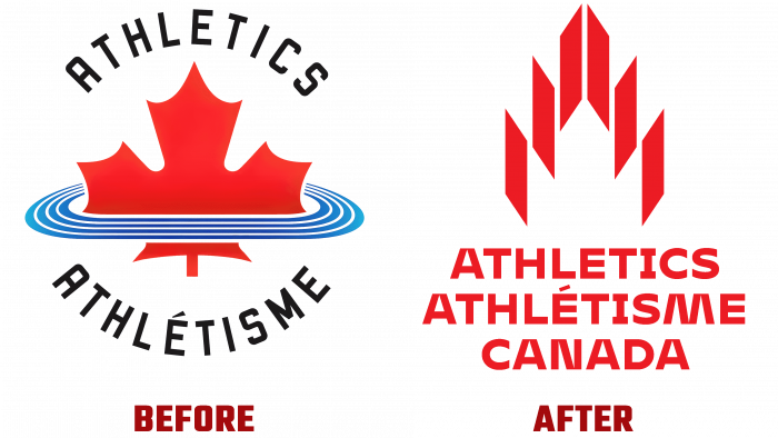 Athletics Canada Before and After Logo (history)