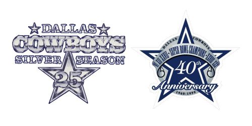 Dallas Cowboys 25 and 40 Anniversary logos