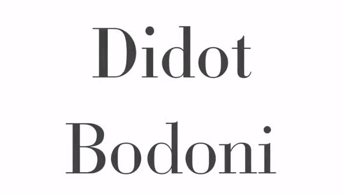 fonts Didot and Bodoni