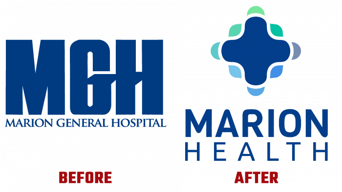 Marion Health Before and After Logo (history)