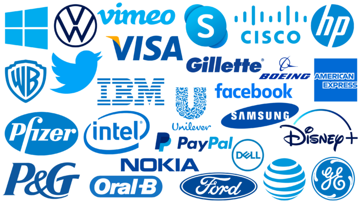 Most famous logos in Blue