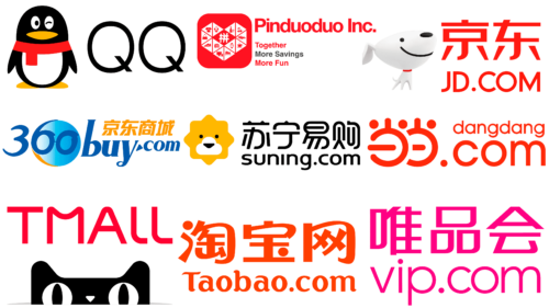 Most famous logos of Chinese shopping sites