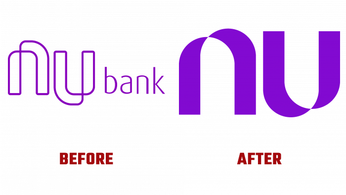 Nubank Before and After Logo (history)