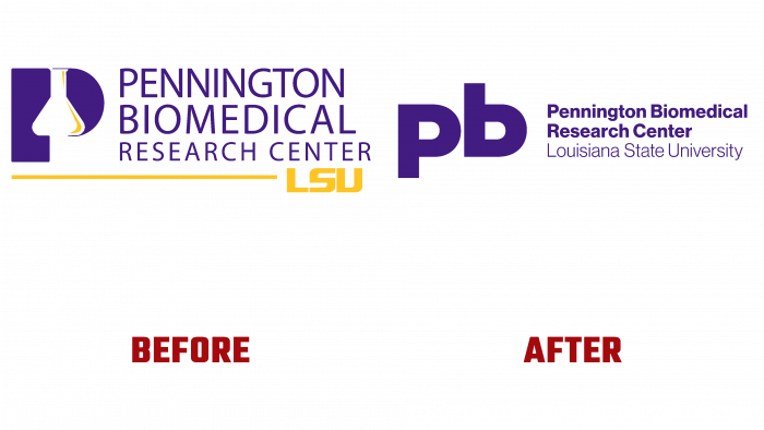 Pennington Biomedical Before and After Logo (history)