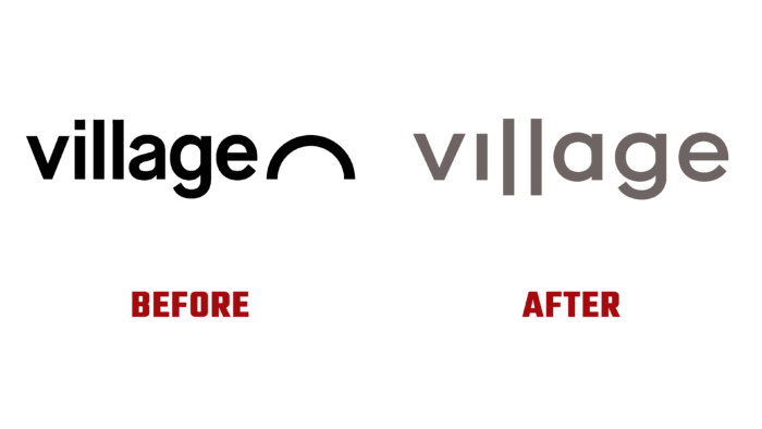 Village Montral Before and After Logo (History)